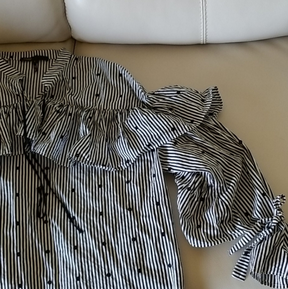 Maje lace ruffle blouse